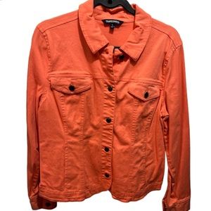 TravelSmith Women’s Pink Coral Denim Jean Jacket